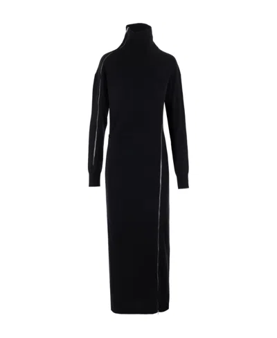 Isabel Marant Long-sleeved High-necked Dress In Black