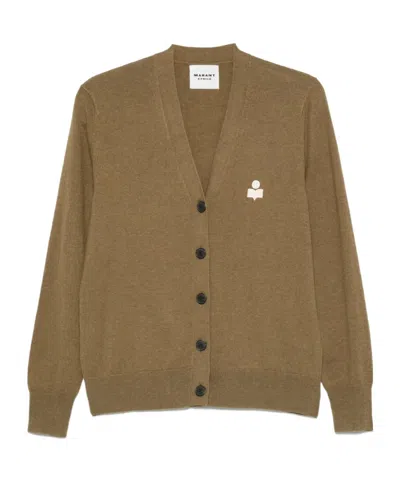 Isabel Marant Long-sleeved Knitted Cardigan In Brown
