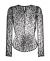 Isabel Marant Long-sleeved Lace Top In Gray