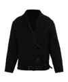 Isabel Marant Long-sleeved Lapel Belted Coat In Black