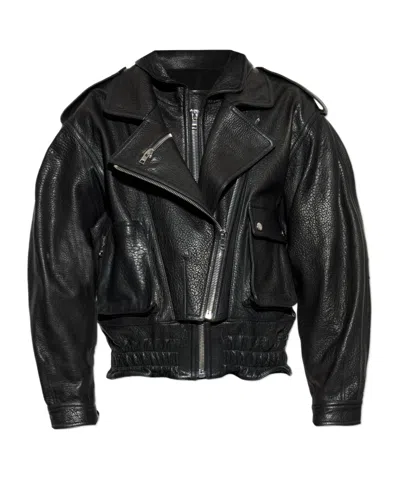 Isabel Marant Long-sleeved Leather Jacket In Black
