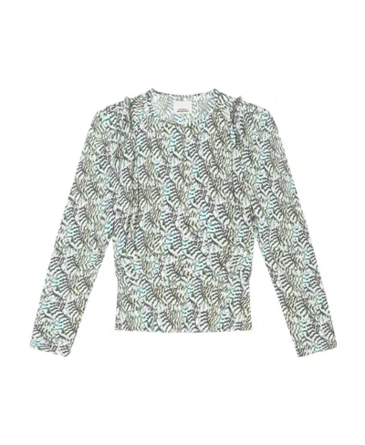 Isabel Marant Long-sleeved Printed Shirt In Gray