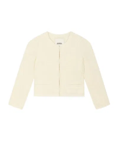 Isabel Marant Long-sleeved Round-neck Jacket In White