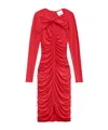Isabel Marant Ruched Georgette Midi Dress In Red