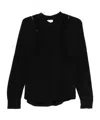 Isabel Marant Lace-insert Long-sleeve Blouse In Black