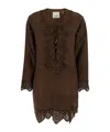 Isabel Marant Charlina Brown Blouse With V Neck With Studs And Perforated And Notched Trims In Suede Woman In Brown