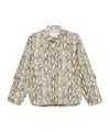 Isabel Marant Ilda Snakeskin Print Stretch Silk Button-up Shirt Shirt In Nude