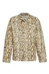 Isabel Marant Ilda Snakeskin Print Stretch Silk Button-up Shirt Shirt In Nude