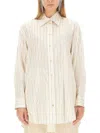 Isabel Marant Oversized Silk Blend Shirt In White