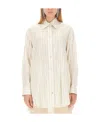 Isabel Marant Oversized Silk Blend Shirt In White
