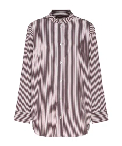 Isabel Marant Long-sleeved Striped Shirt In Gray
