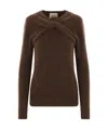 Isabel Marant 'kern' Twist Detail Knit Sweater In Burgundy