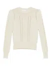 Isabel Marant Textured Cable Knit Long Sleeve Sweater In Neutral