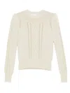 Isabel Marant Textured Cable Knit Long Sleeve Sweater In Neutral