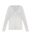 Isabel Marant Black Silk Blend Larana Sweater In White