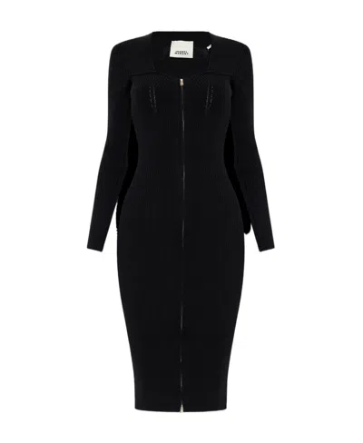 Isabel Marant Long-sleeved Zipper Dress In Black