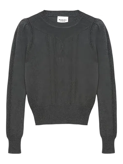 Isabel Marant Long-sleeves Cable-knit Sweater In Gray