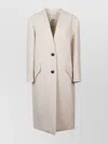Isabel Marant Long Wool Coat Flap Pockets In Neutral