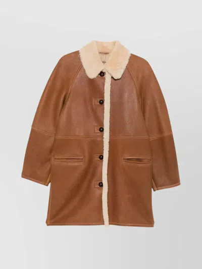 ISABEL MARANT LONGLINE JACKET SHEARLING COLLAR