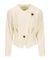 Isabel Marant Suna Asymmetrical Virgin Wool Blend Jacket In Neutral