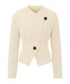 Isabel Marant Suna Asymmetrical Virgin Wool Blend Jacket In Neutral