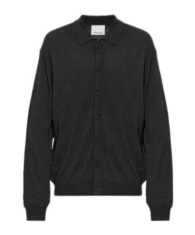 Isabel Marant Long-sleeved Button-down Cardigan In Black