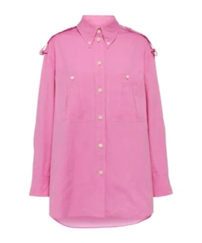 Isabel Marant Long-sleeved Cotton Shirt In Pink