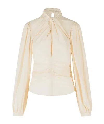 Isabel Marant Depsona Ruched Silk-crepe De Chine Blouse In White