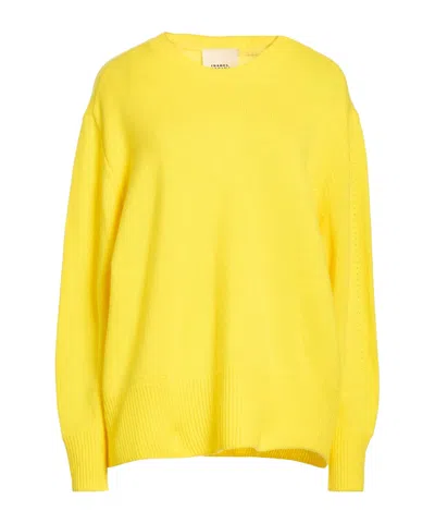 Isabel Marant Long-sleeved Crew Neck Cashmere Sweater In Yellow