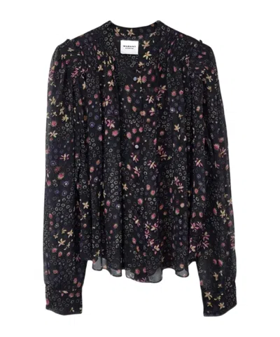 Isabel Marant Long-sleeved Printed Shirt In Black