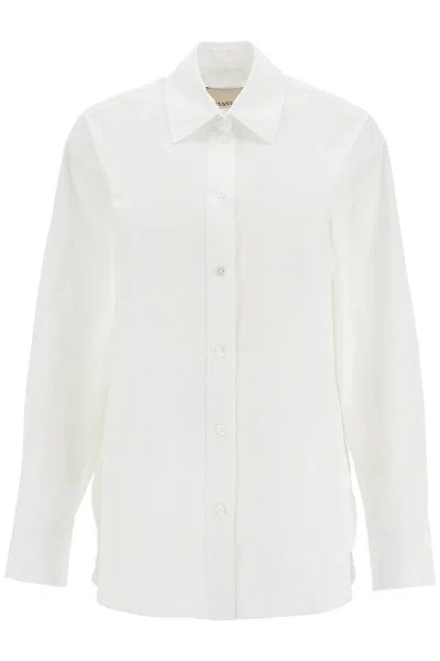 Isabel Marant Poplin Shirt With Italian Collar And Round Hemline In White