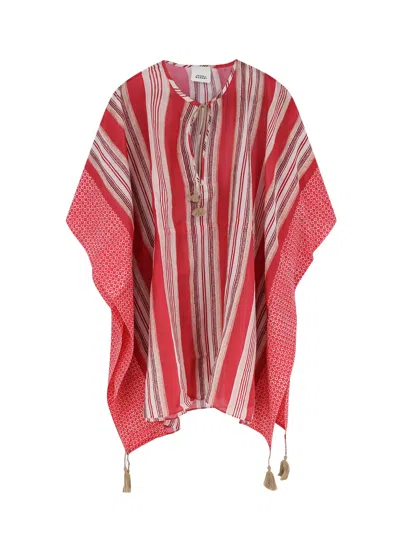 Isabel Marant Loreliz Cotton And Silk Beach Robe Dress In Multi