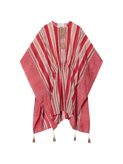 Isabel Marant Loreliz Striped Tassel Beach Cover-up In Red