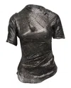 Isabel Marant Louna Shiny Blouse In Metallic Black Silk