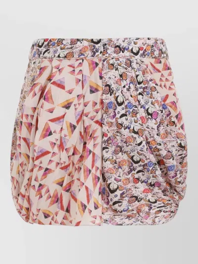 Isabel Marant Lovia High Waist Draped Mini Skirt In Multi