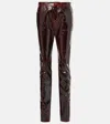 Isabel Marant Lovis Cotton-blend Slim Pants In Brown
