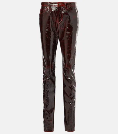 Isabel Marant Lovis Cotton-blend Slim Pants In Brown