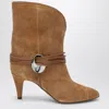Isabel Marant Low Cognac-coloured Suede Boot In Leather Brown