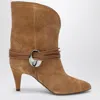 Isabel Marant Low Cognac-coloured Suede Boot In Brown