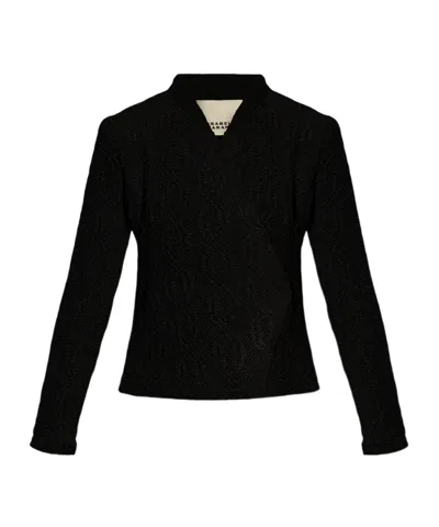 Isabel Marant Loyana Embossed Double-breasted Jacket In Black