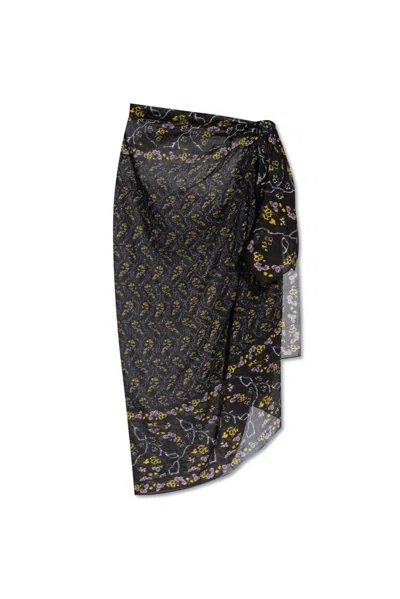 Isabel Marant Luana Patterned Pareo In Black