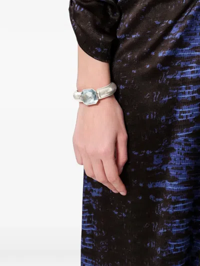 Isabel Marant Luce Crystal-embellished Cuff Bracelet In Silver