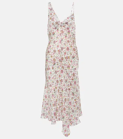 Isabel Marant Lucia Floral Satin Midi Dress In Multicoloured