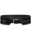 Isabel Marant Studded Silver-tone Wide Belt In Black  