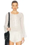 Isabel Marant Luciele Broderie Anglaise-trimmed Ramie Blouse