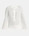 Isabel Marant Luciele Broderie Anglaise-trimmed Ramie Blouse