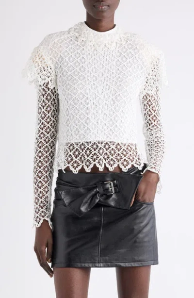 Isabel Marant Ludivine Crochet Cotton Top In White
