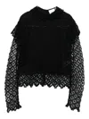 Isabel Marant Ludivine Lace-trimmed Ruffled Top In Black