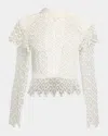 Isabel Marant Ludivine Mock-neck Cotton Lace Top In Neutral