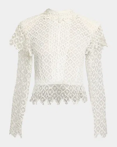 ISABEL MARANT LUDIVINE MOCK-NECK COTTON LACE TOP
